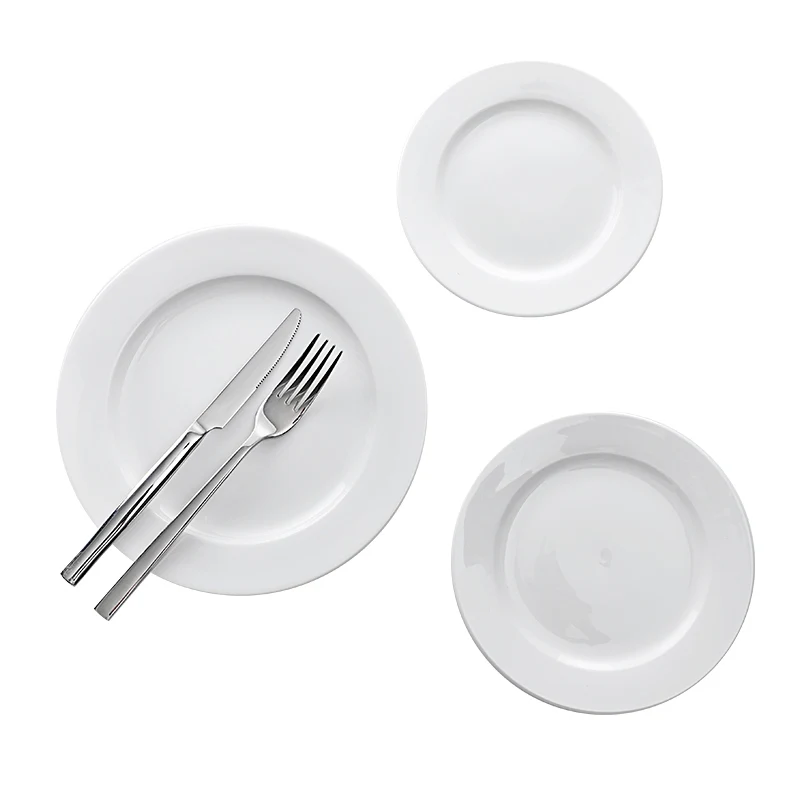 Hotel White Dinnerware Plate Sets Ceramic Plate And Dishes Set