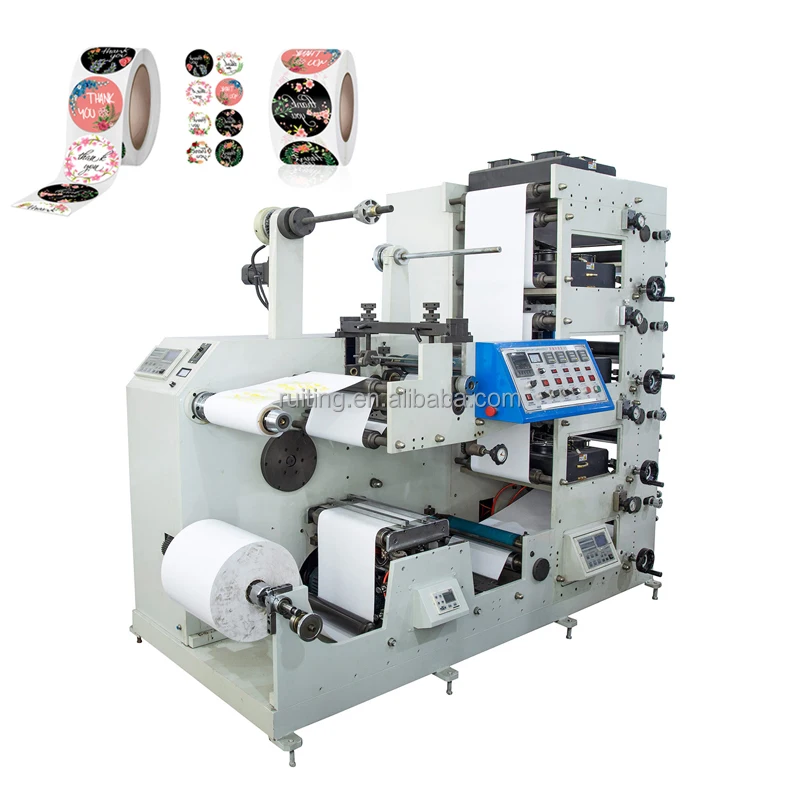 RTRY-420C 3 color supermarket price label sticker printer flexo printing machine