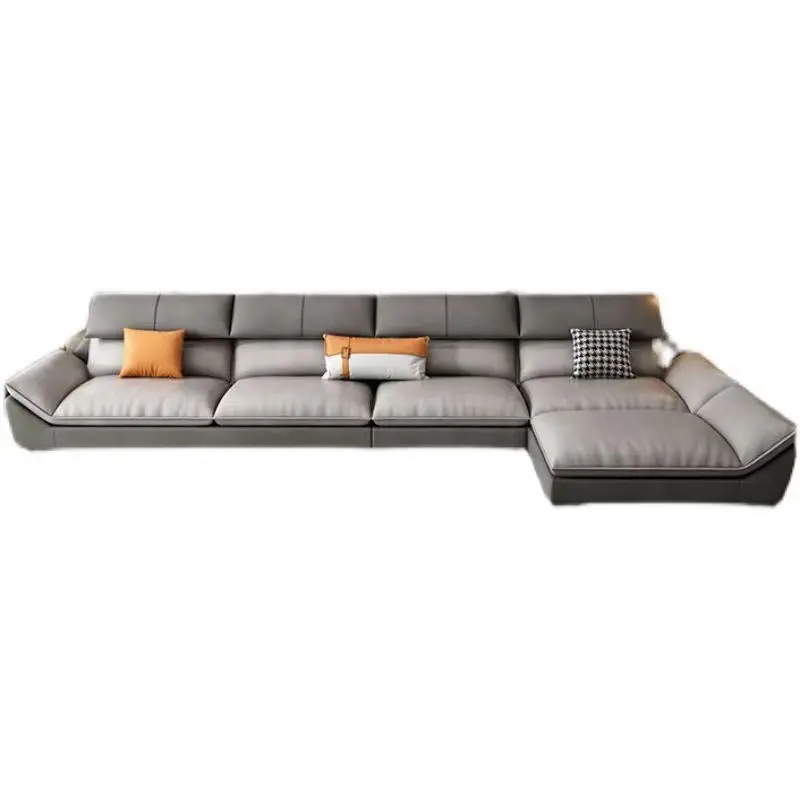 Modern Living Room Sofa Set Genuine Leather Sofas with USB Music Speaker