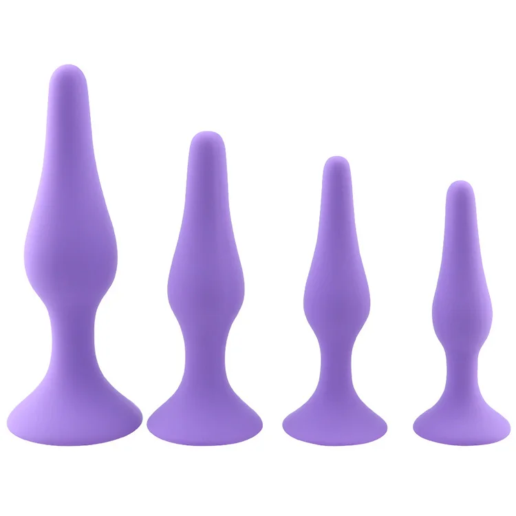 Silicone anal plug,4pec set Difference Length anal toys,best butt plug for beginners