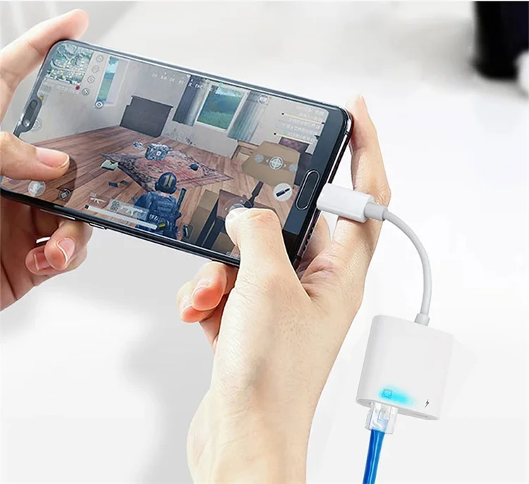 2 Port 2 In 1 Type C HUb RJ45 Ethernet Lan Hub with Power Delivery Fast Charge for Macbook Pro and Other Type C Laptops