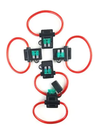 8 Gauge Waterproof In-line Fuse Holder with 2pcs Blue 50Amp MAXI Fuse