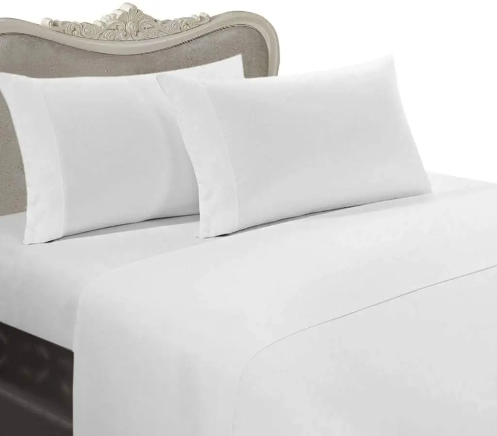 1000tc Egyptian Cotton Bed Sheets in Turkey White Woven Modern Bedsheet Solid Bed Lines