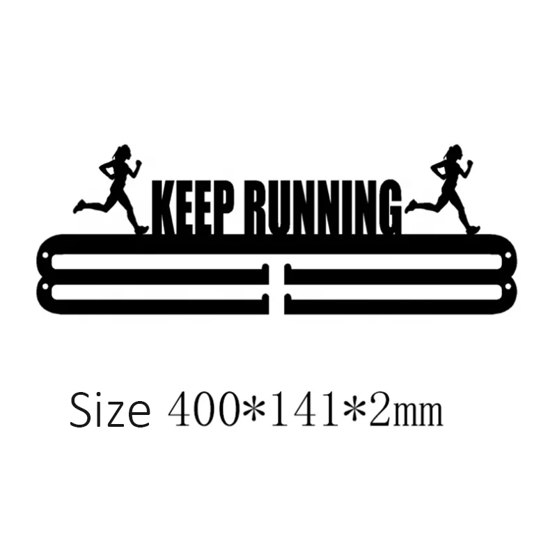 VJ New Women Men Stainless Steel Keep Running Rack Holder Medal Hanger Display For Sports Gifts
