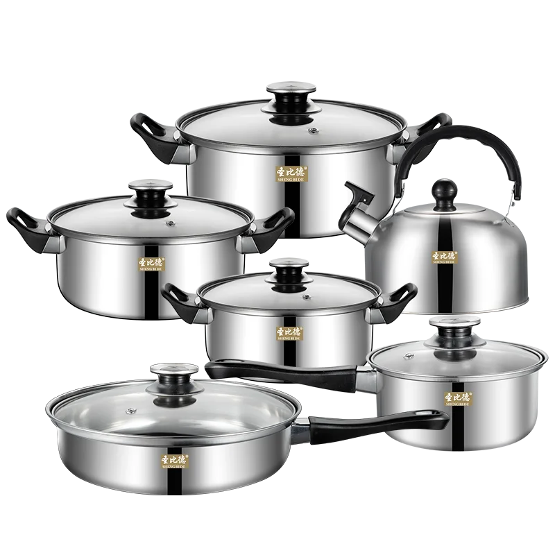 Glass cooking pot set electric steel non stick stainless steel cookware  kitchen