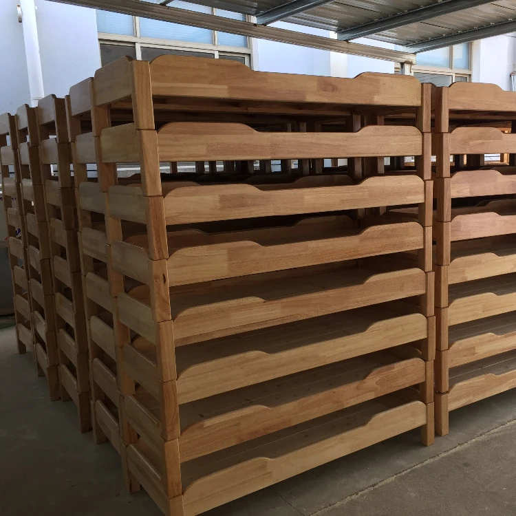 
Hot Sale Wooden Bed For Child-care Center Baby Bed With Square feet 