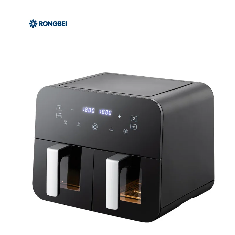 Digital Air Fryer Large Screen Dual Cooking Supply Transparent Independent Temperature Control 4.5L Large