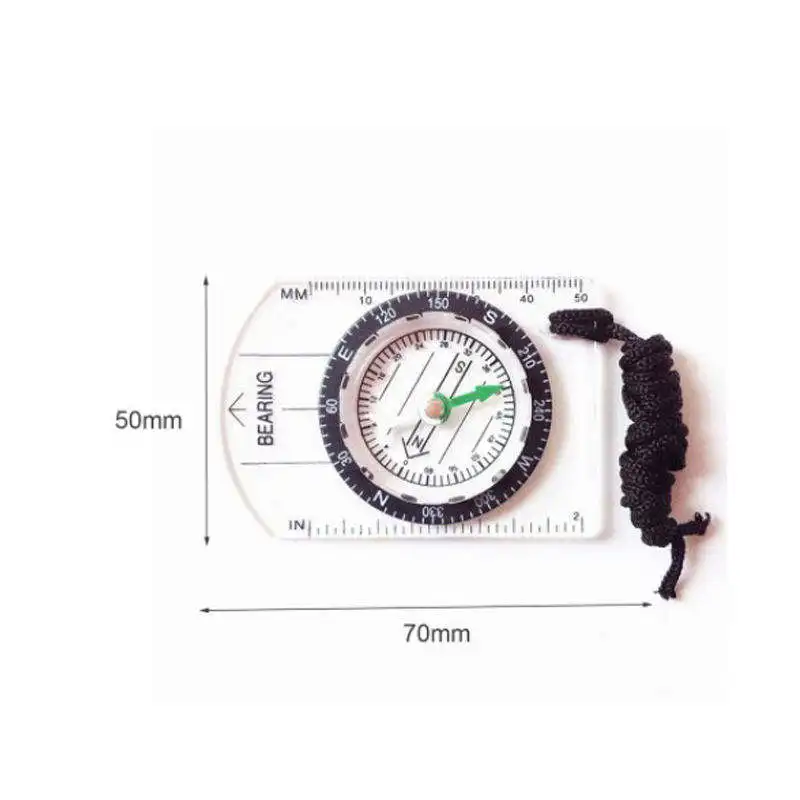 Outdoor Plexiglass Map Scale Luminous Directional Multifunctional Ruler(cm/inch) Compass Camping Gear Hiking Accessories
