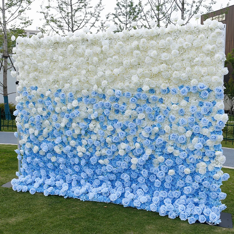 8ft x8ft Подгонянный 3D рулон белый цветок настенный фон для свадебного украшения