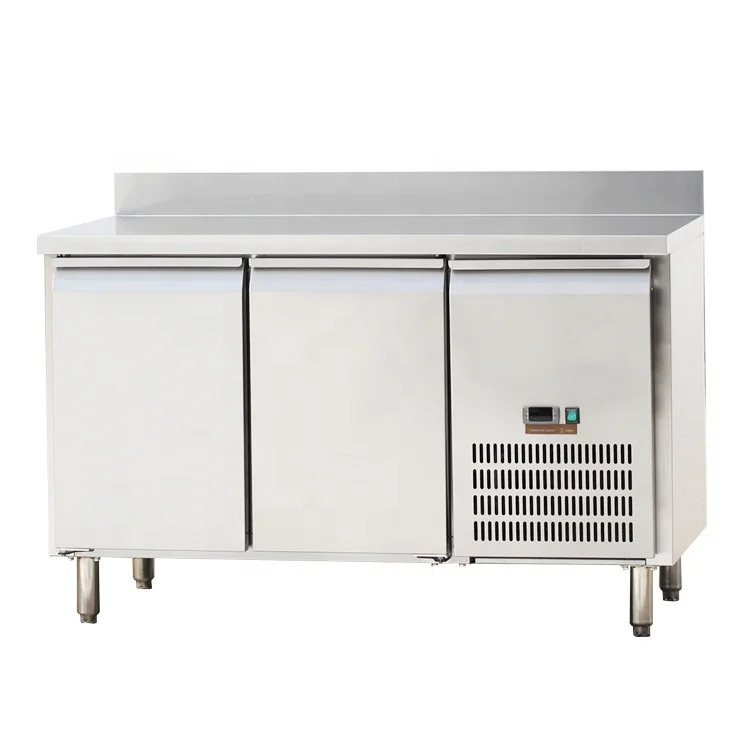 2 doors undercounter refrigerator stainless steel mini deep freezer Refrigerated Workbench