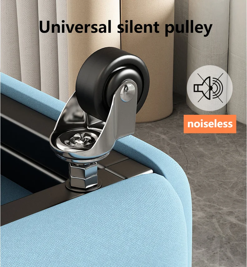 Multi-functional Bedroom Furniture Cube Ottoman Stools with Universal Wheels Metal Les Space Saving Stool