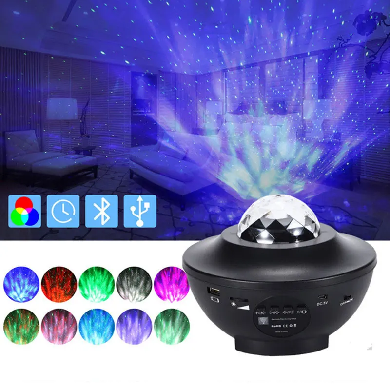 Dropshipping Smart Remote Control Music LED Projector 2022 Powerful Speaker Star Projector Night Light