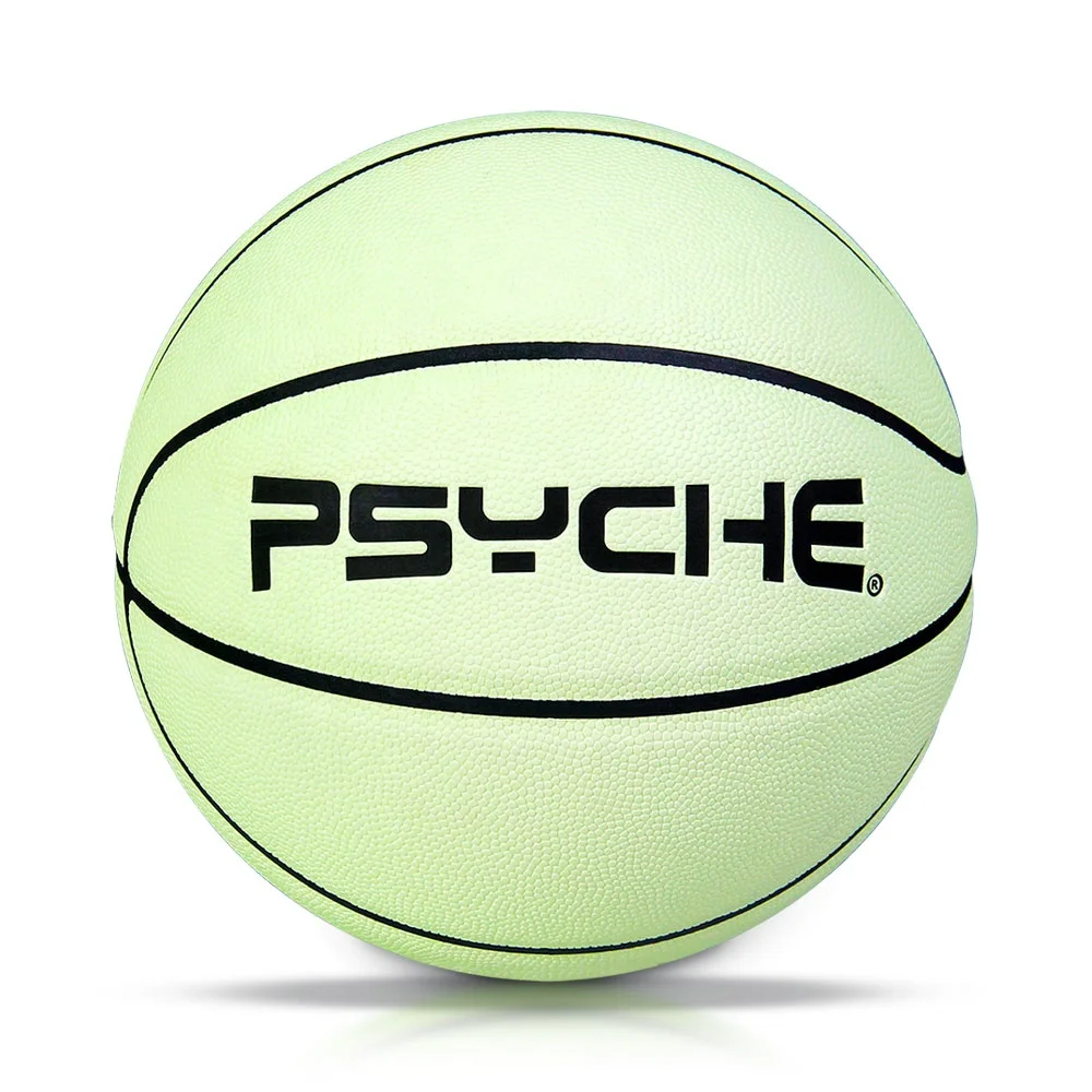 PSYCHE green light absorbing fluorescent basketball Luminous basketballs Glow In The Dark custom basketball balls size 7