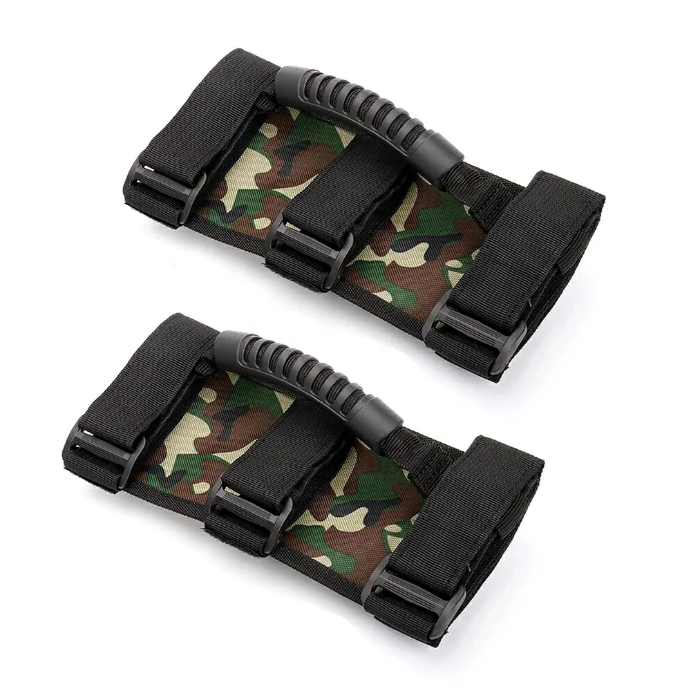 2 Pack Grab Handles for Off Road Trunk Roll Bar Grab Handles for YJ CJ TJ JK JKU JL JLU With 3 Straps