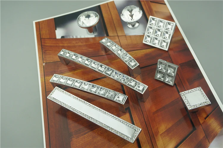 European Style Furniture Accessory Cabinet Handle Knobs Door Knob Handle Crystal Modern Entrance Wardrobe Zinc Acrylic 30mm