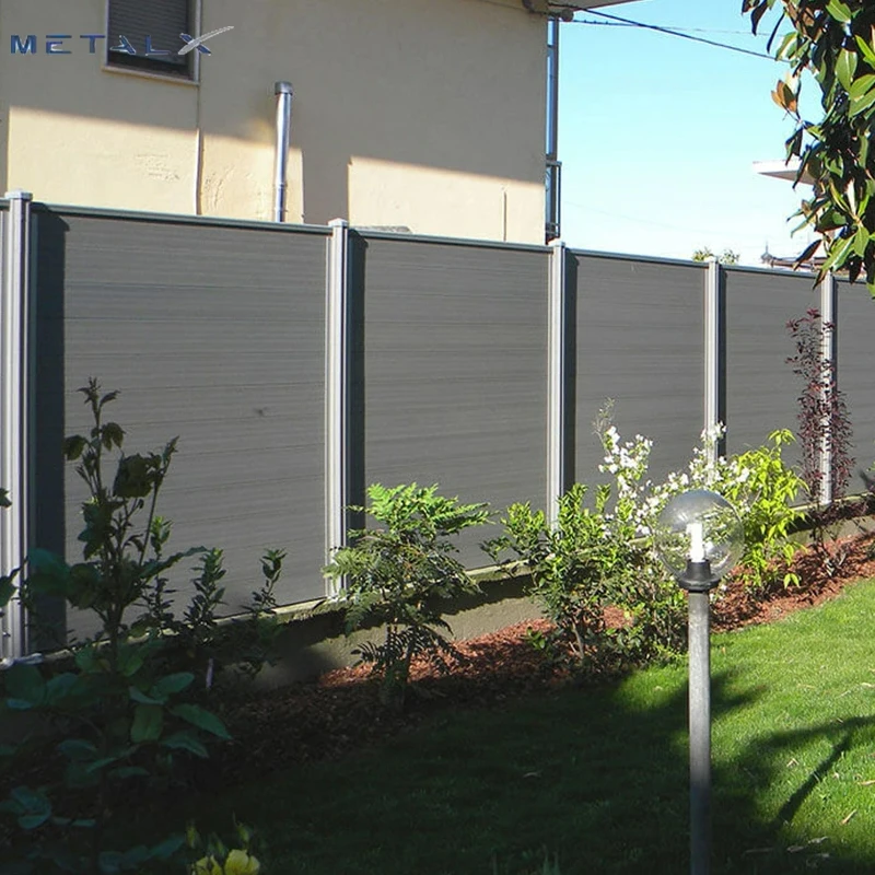 Metalx Water-proof Wood Plastic Composite WPC Wall Fence Board Privacy Garden Slat Fence European Standard Fence Panel Outdoor