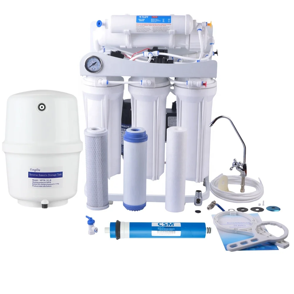 
50/75/100GPD Capacity and Plastic shape design Material 7 stage reverse osmosis water filter system  (62502989335)