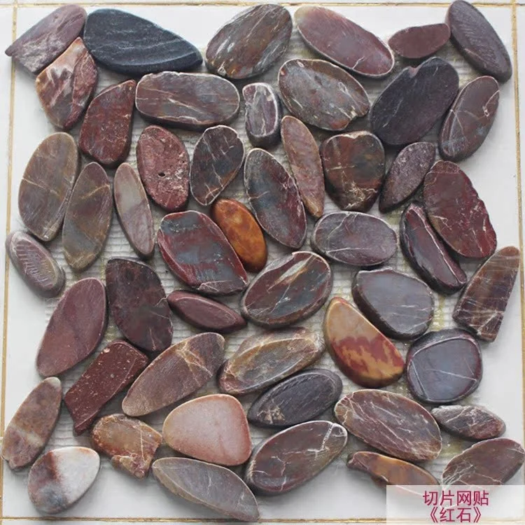 Outdoor Natural  Marble mixed standing Pebble tile stone Mosaic tile for pebble mosaic wall and Floor Tile for Garden