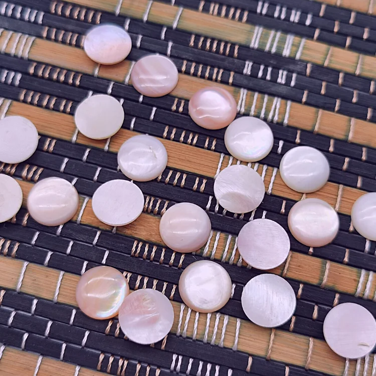 Wholesale flat back pink mother of pearl shell for jewelry gemstone cabochon