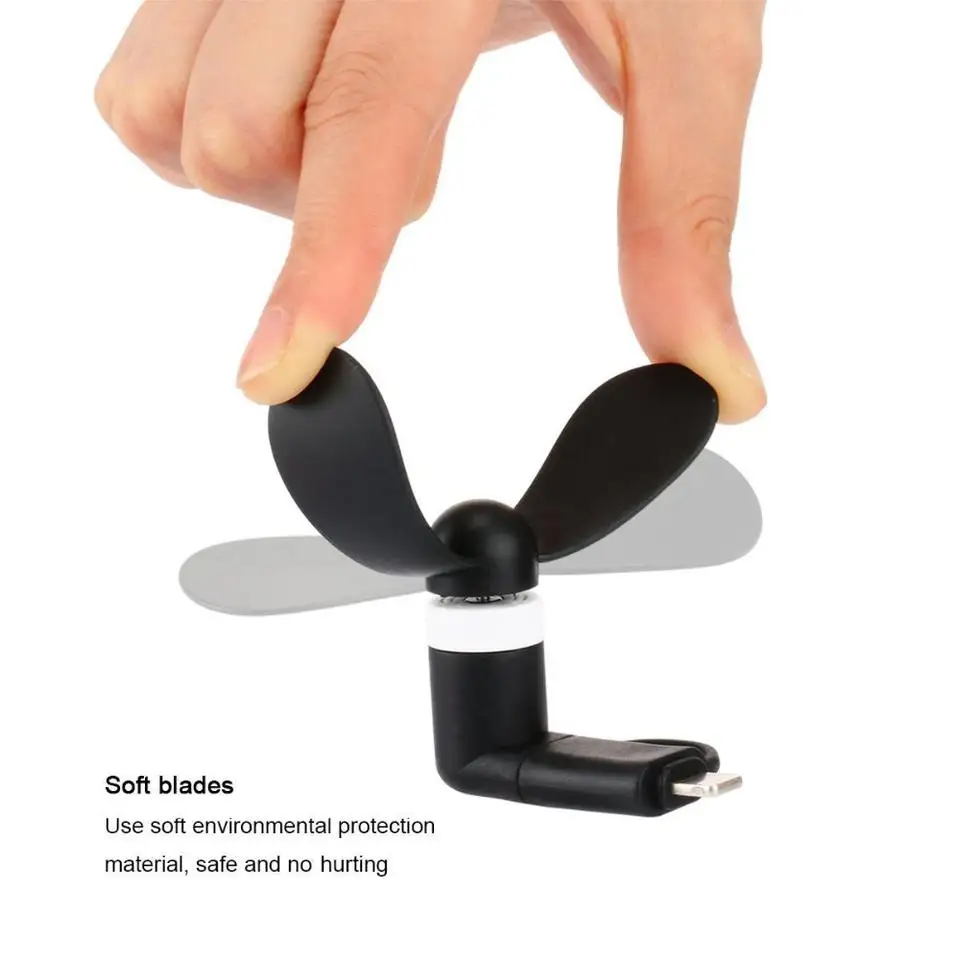 Mini Phone Fan &Powerful 2-in-1 Fan Compatible for iPhone, iPad, Android SmartphoneTablet -Cell Phone Summer Accessories