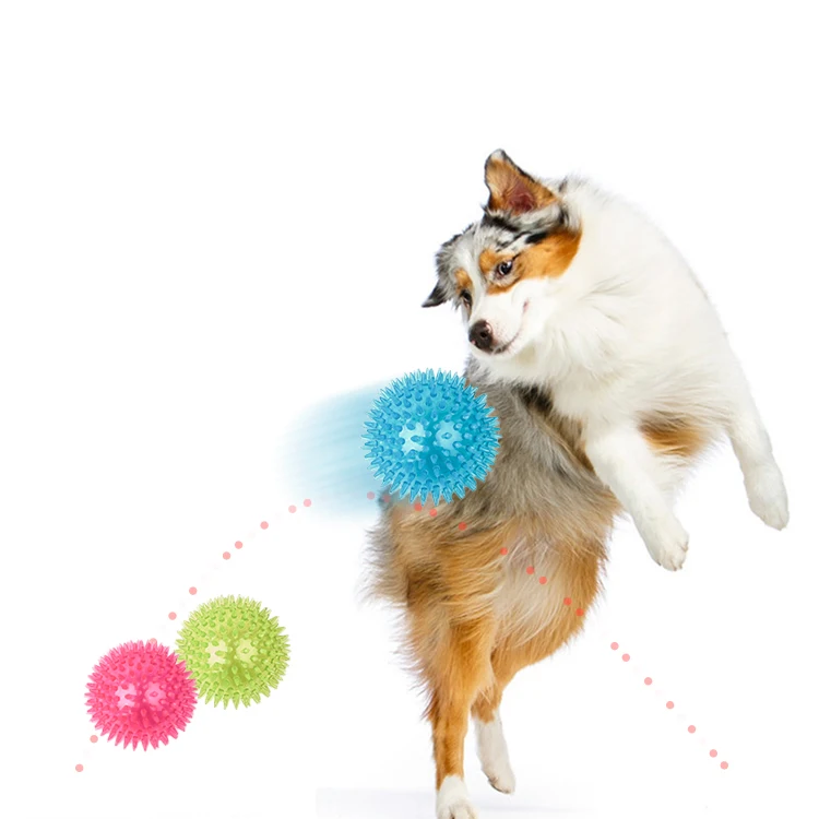Pet Supplies Spike Ball Squeaky Soft Rubber Pet Accessories Pet Toy Ball Dog Chew Toy