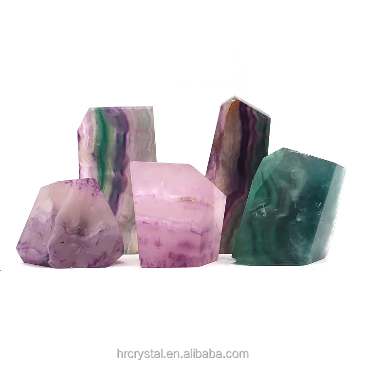 159 Wholesale Crystals Healing Stones Crafts Natural Rainbow Fluorite Crystal Freeform