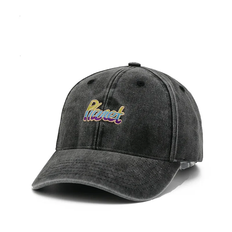 Trendy Summer Fashion Unisex Custom Embroidery Logo 6 Panel Vintage Soft Low Crown Baseball Cap Cotton Washed Distressed Dad Hat