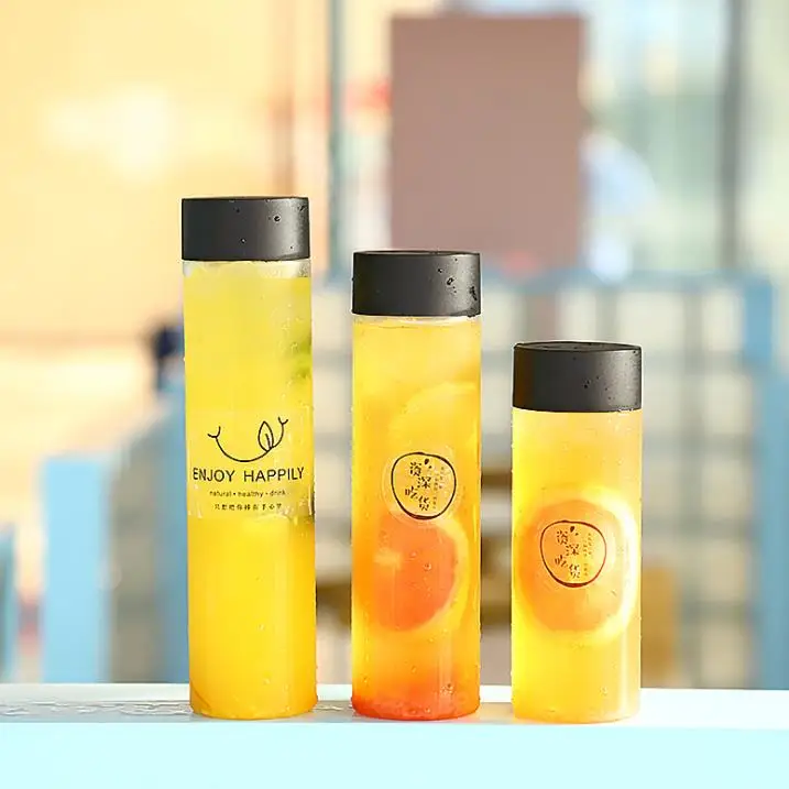 Cold brew tea bottle drink bottle 500ml plastic transparent milk bottle