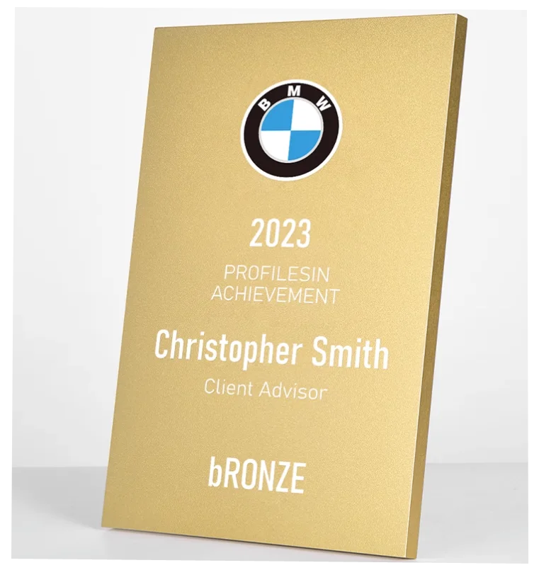 Высококачественные изготовленные таблички награждает 2023 дизайн для признания сотрудников