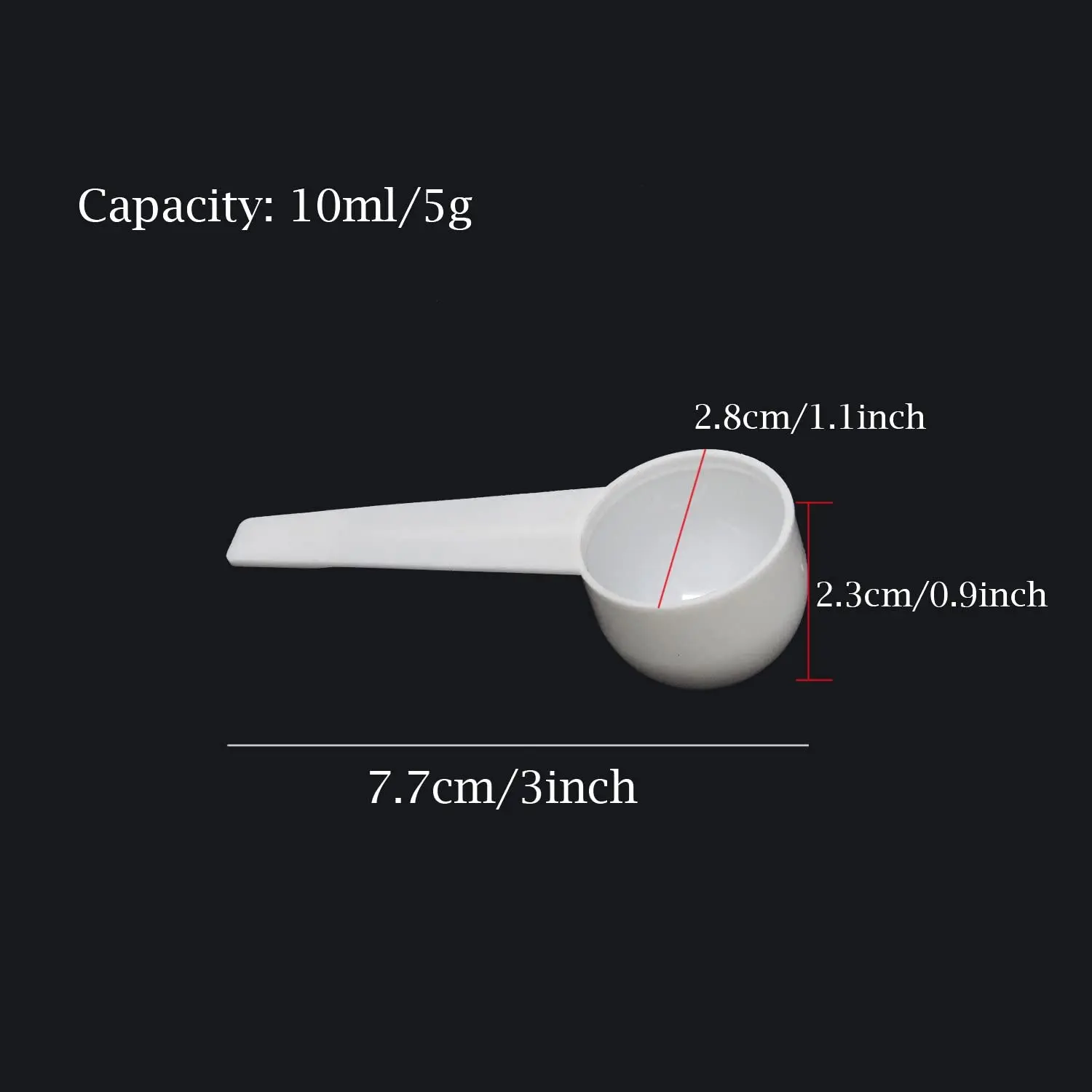 15ml White Transparent Round Scoops plastic measuring spoon scoop For Milk Powder Tea Salt