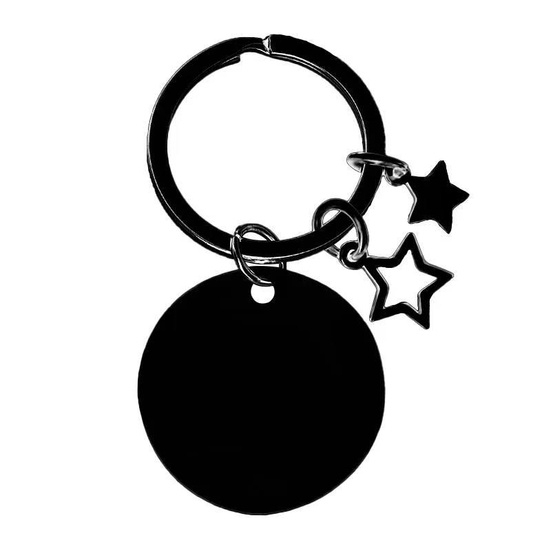 Stainless Steel Round Shape Keychain Empty Surface Custom Logo Keychain for Gift