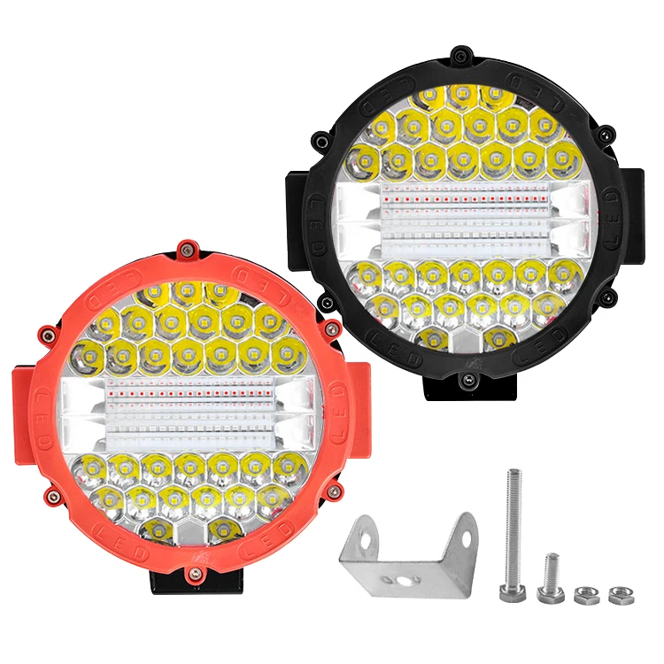 51w led working lights 24v 7 inch led fog lights dual color and flashing work light for truck tractor excavator led off road