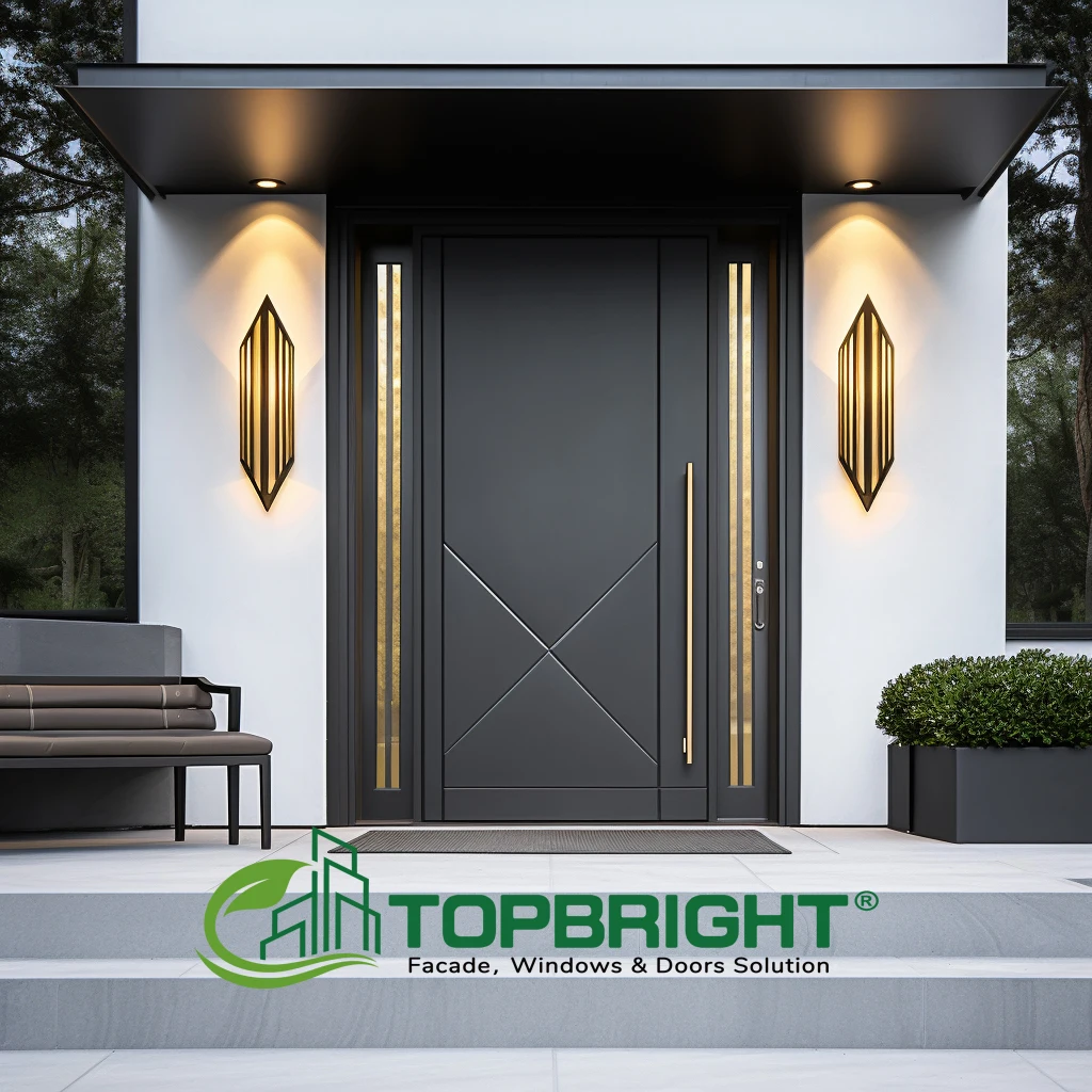 Hot Sale Custom Exterior Main Security Door Design Safety Metal Steel Front Entry Door