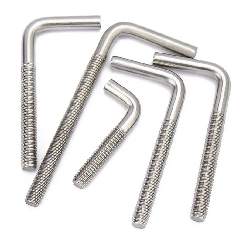 High Quality SS304/SS316 Galvanized L J Type Steel Foundation Anchors Bolts Plain Finish GB Standard