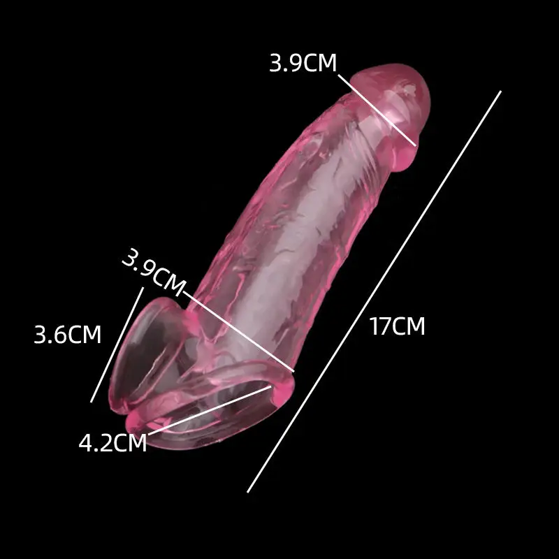 SHUNQU Reusable Penis Sleeve Extender Cock Rings Delay Ejaculation Silicone Glans Cover Enlargement Sex Toys For Men