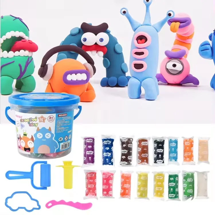Akiaco Non Toxic Plasticine Children Play Toys Soft Playdough Modeling Clay Kit For Kids