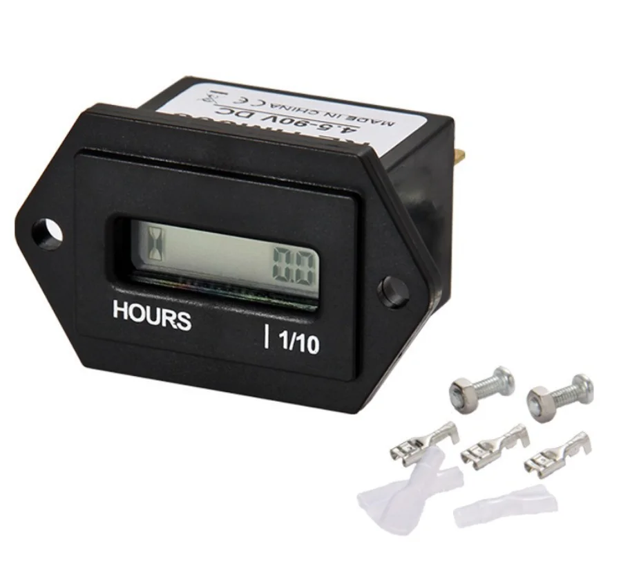ABS IP68 digital hour meter time counter for electric motor generator run hour meter engine reducible hour counter