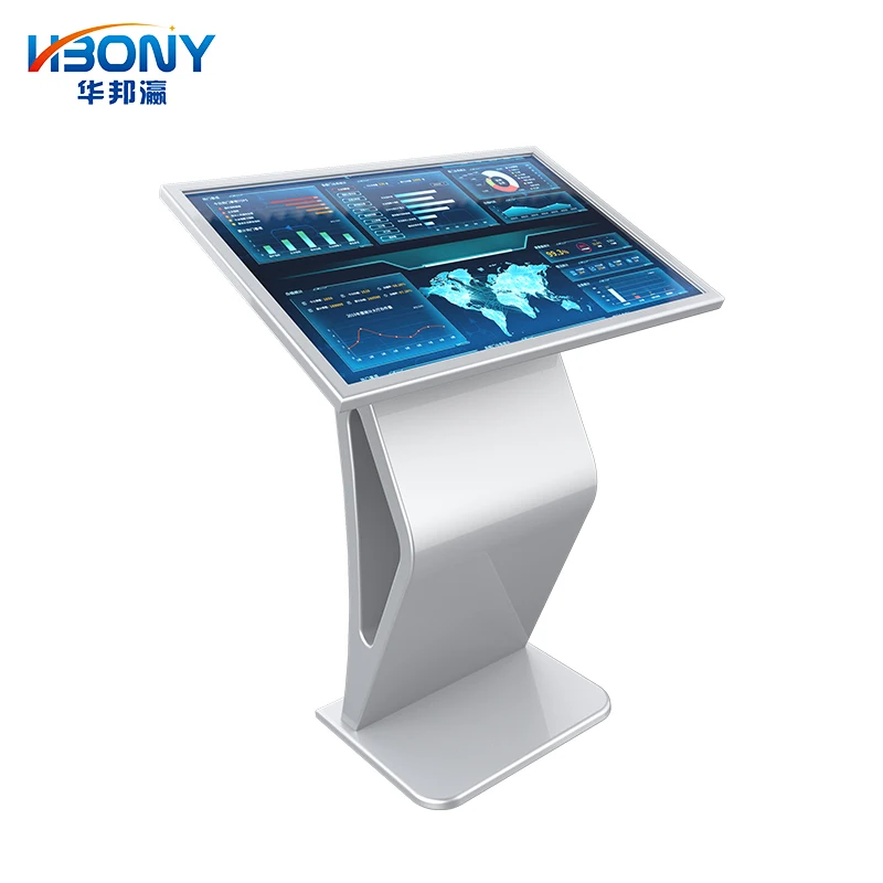 55 inch large screen floor standing touch screen interactive panel information kiosk terminal for shopping hotel