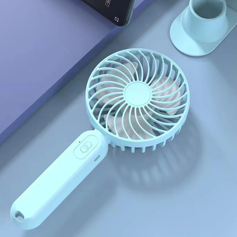 Factory Customized Handheld Small Fan Indoor and Outdoor Office Student Portable Mini Battery Fan With Base