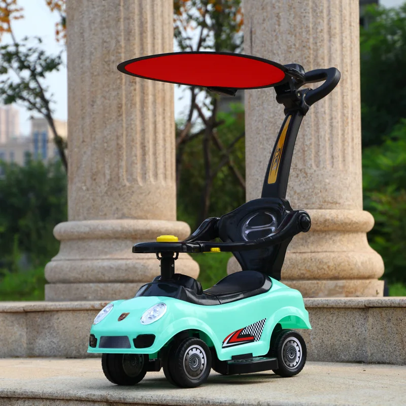 Factory wholesale low speed ride on toy for your preschool with parents push bar Safety cute car baby scooter swing car toy