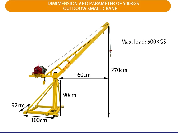 Factory Direct Sale 360 Degree Lower Price Small Construction Lift Davit Crane