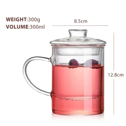 Лучшее качество, термостойкая стеклянная кофейная чашка с крышкой