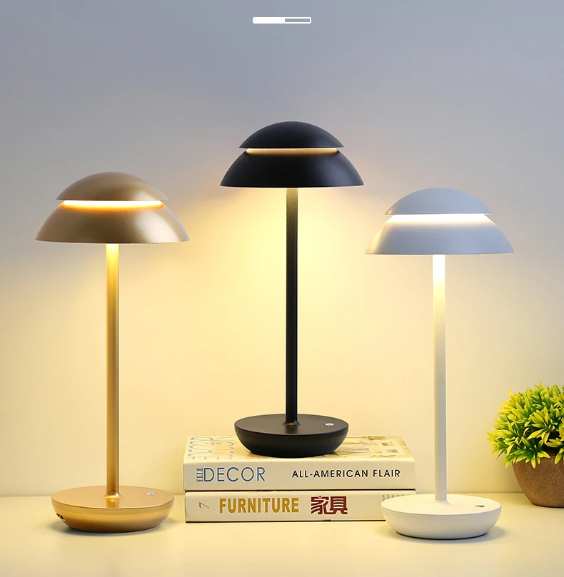 USB Charging Touch Sensor Luxury Lamps Bar Decoration Cordless Restaurant Table Lamps