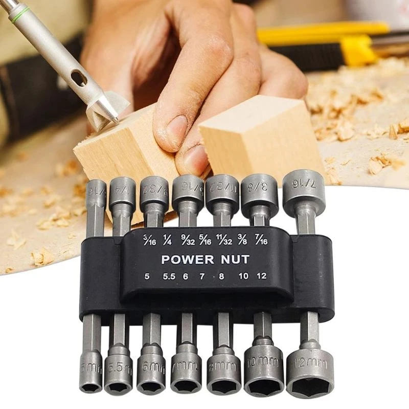 5-13mm Hexagon Nut Driver Drill Bit Socket Screwdriver Wrench Set high quality carbon steel wrench socket bit