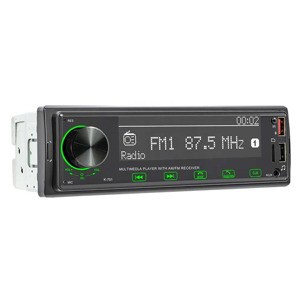 Model K071 1 din car radio LCD car MP3 player with BT FM 2USB 4RCA radio 7388 ic car CD mp3 usb player