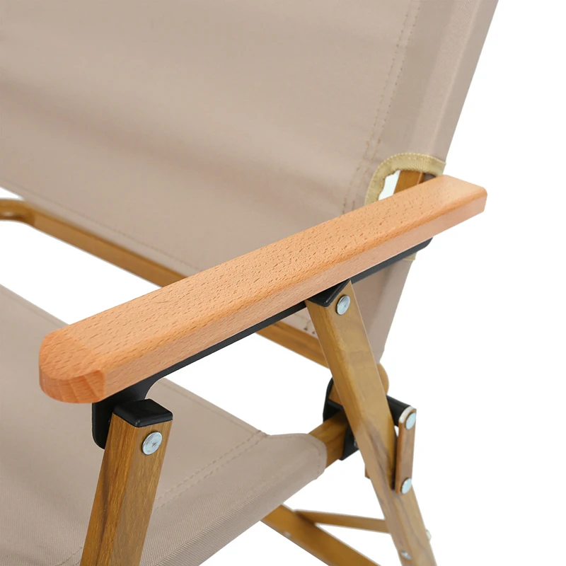 Factory Custom Wood Grain Aluminium Outdoor Kermit Chair Portable and Comfortable Luxury Camping Beach Chair