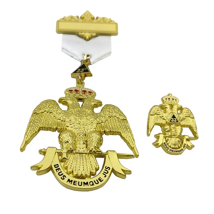 33rd 33 Degree Masonic CHARM Wings DOWN Jewel  Mason Eagle Jewel