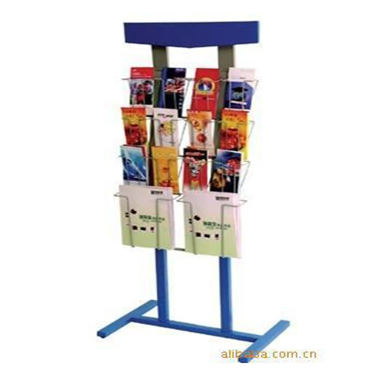 Hot Sale Tiered Folding Metal Book Display Stand, Tabloid Newspaper Display Racks