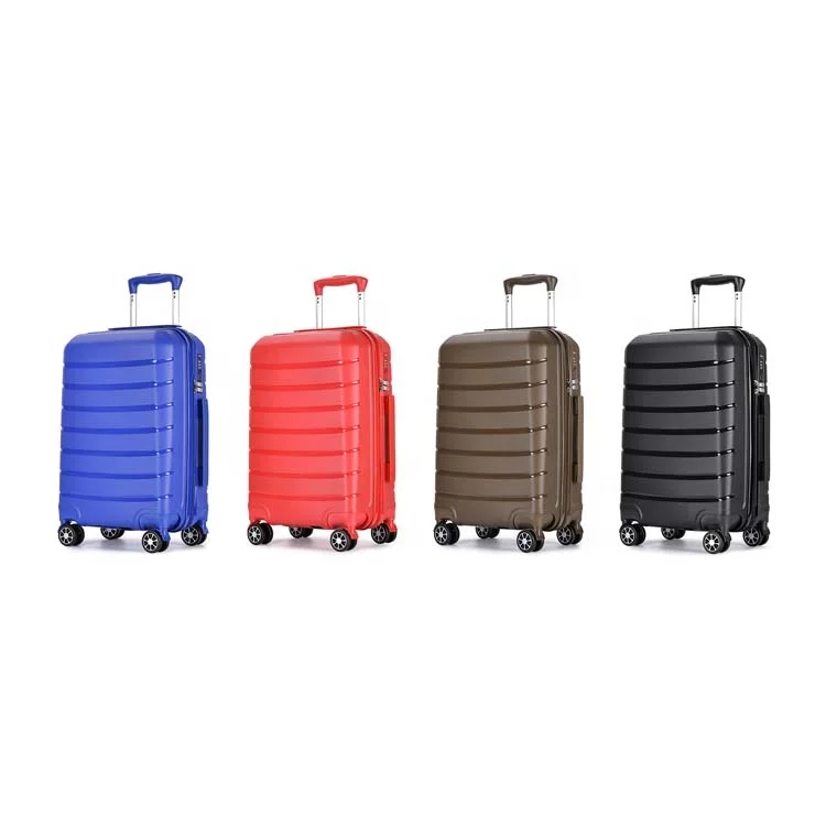 Trolley 360 degree travel suitcase sets pp hard shell luggage cart bag 20 24 28inch PP trolley luggage