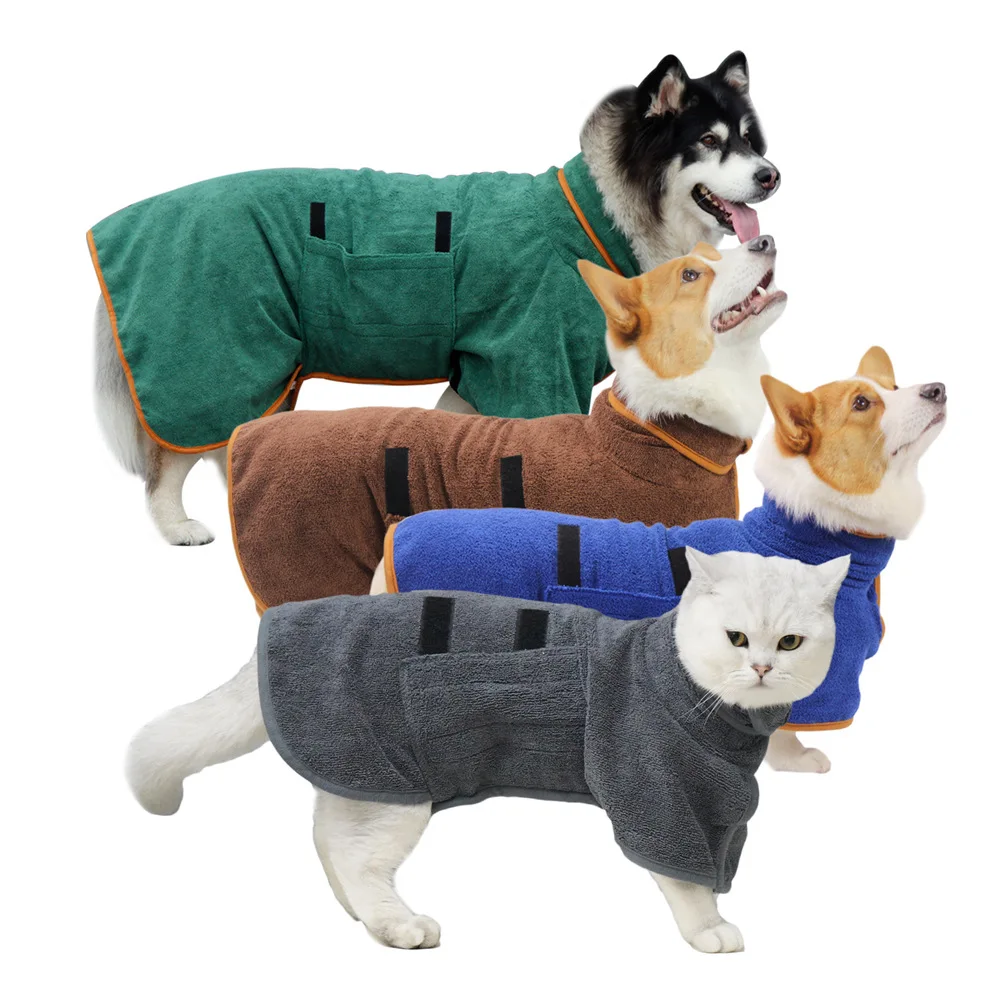 Wholesale unique small medium large cat pet dog towel absorbent bathrobe